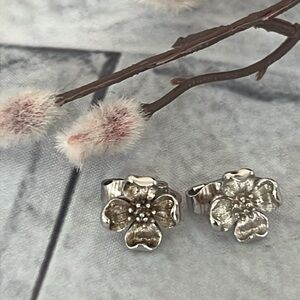 Mid 50’s/late 60’s TRIFARI CROWN CLIP ON EARRINGS SILVER TONE.